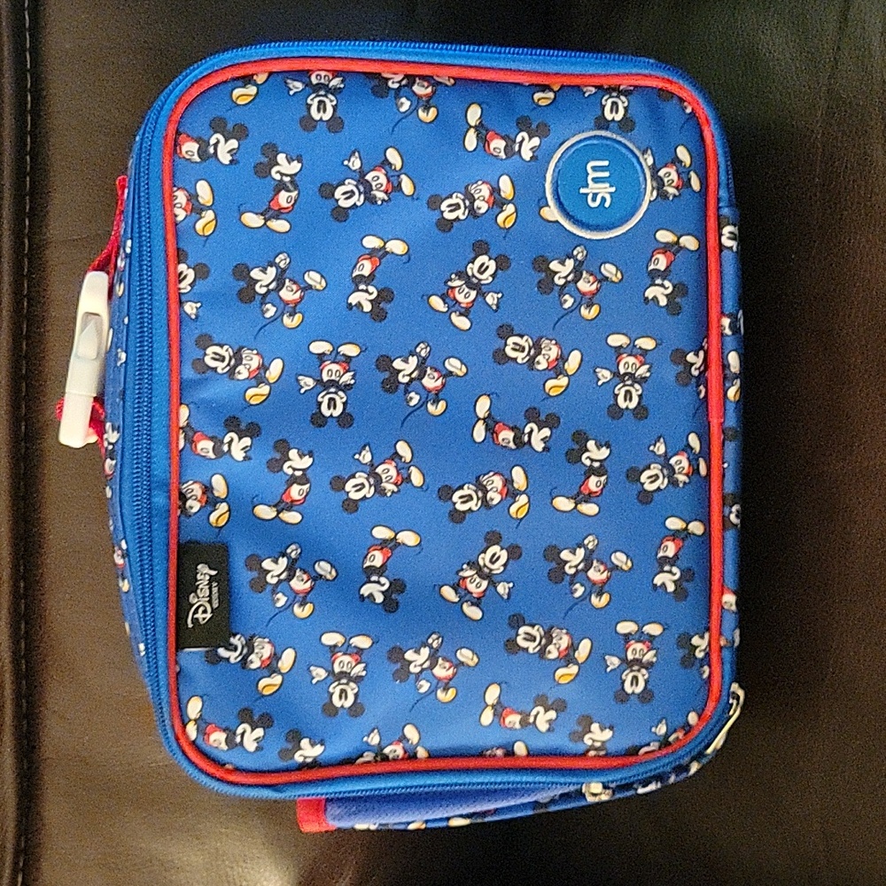 DISNEY Mickey Mouse blue red lunch box reusable insulated containers New No Tags